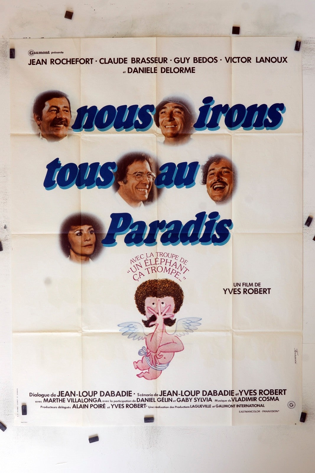 NOUS IRONS TOUS AU PARADIS YVES ROBERT MOVIE POSTER ORIGINAL 120x160