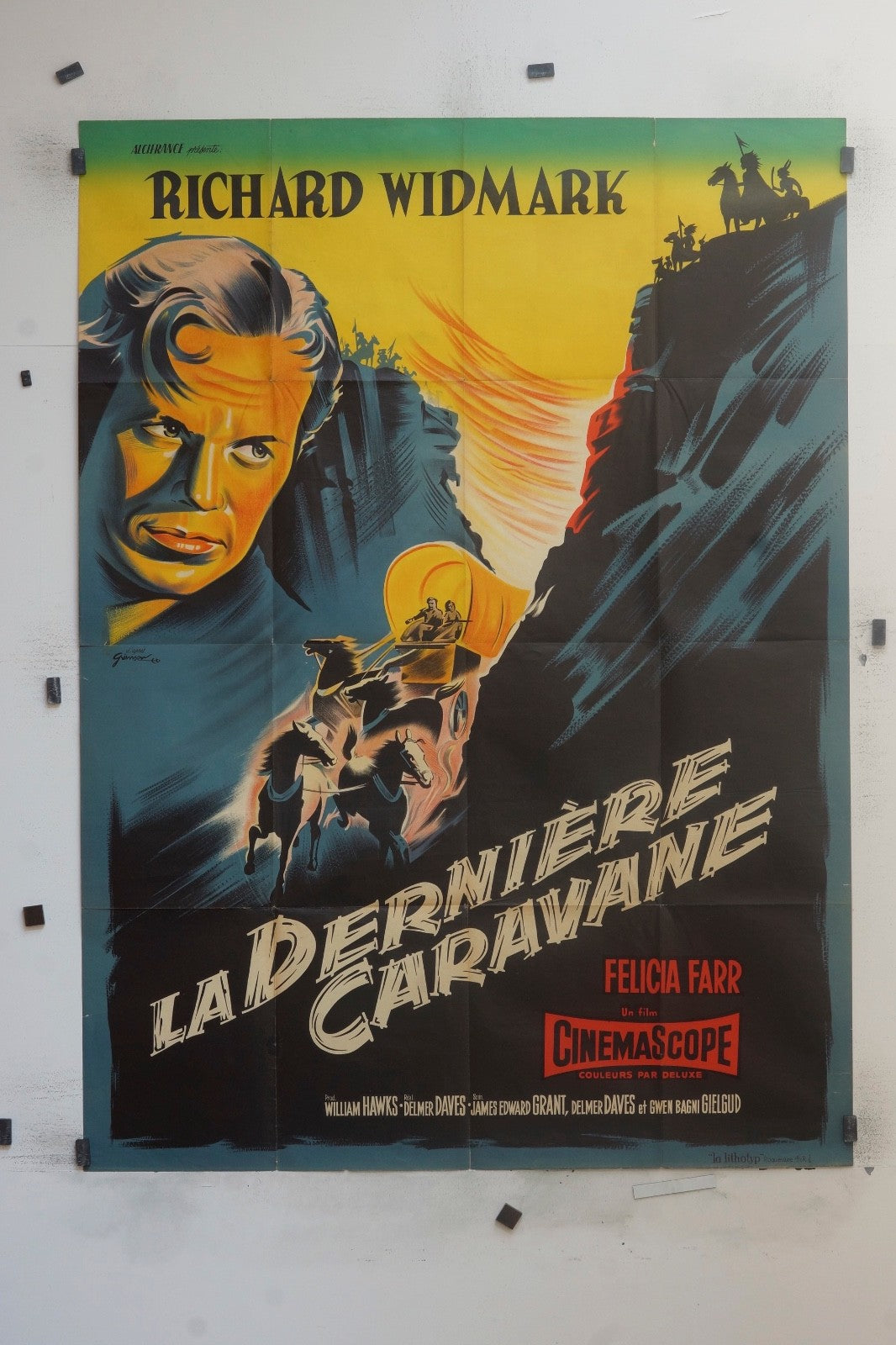 LA DERNIÈRE CARAVANE RICHARD WIDMARK MOVIE POSTER ORIGINAL (120X160)