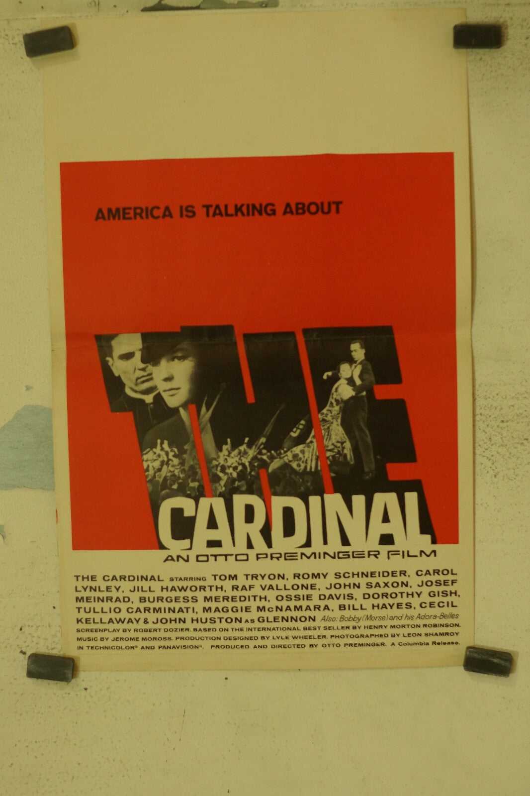 CARDINAL, OTTO PREMINGER MOVIE POSTER ORIGINAL 56x35 ROMY SCHNEIDER, TOM TYRON