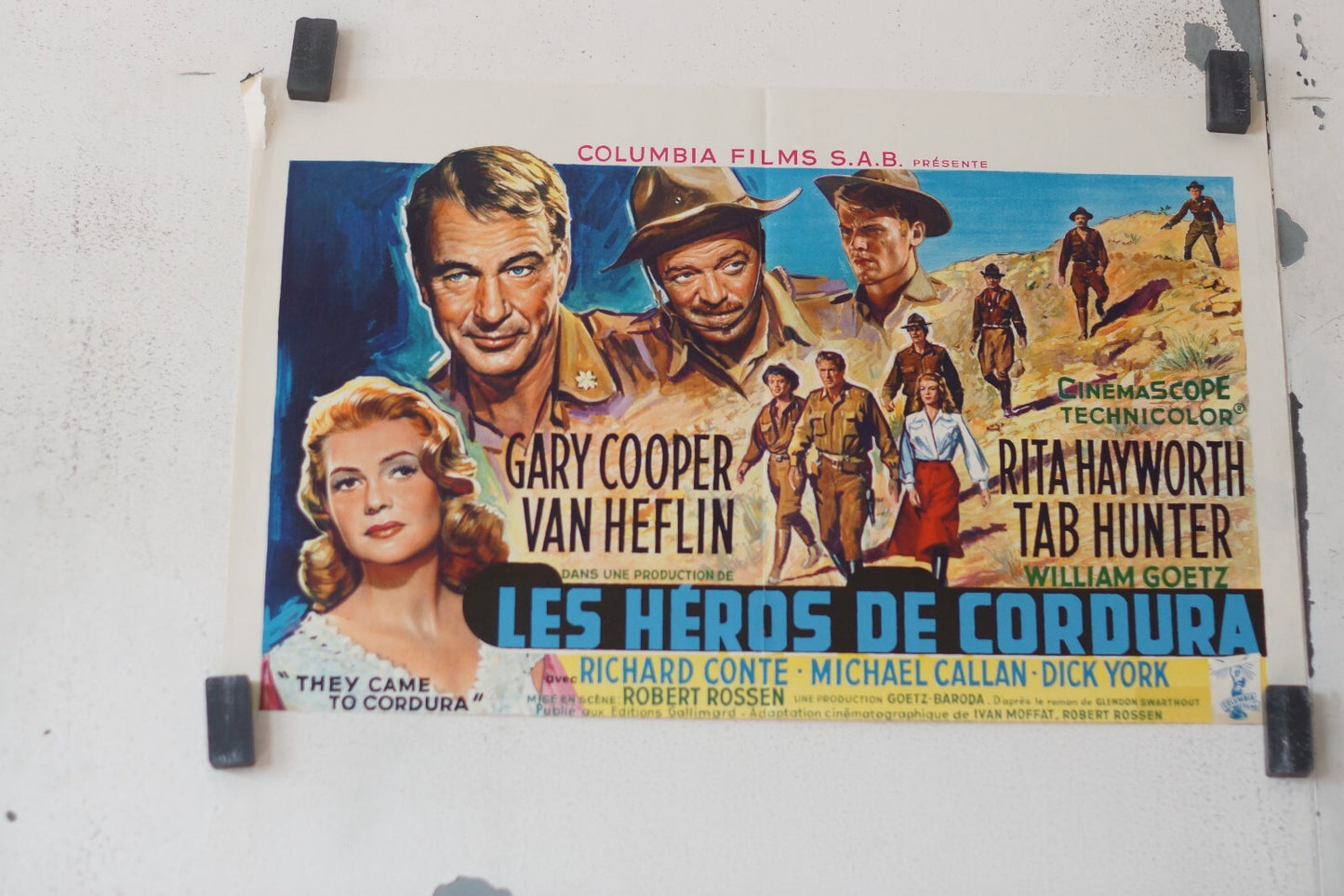 LES HEROS DE CORDURA (POSTER ORIGINAL BELGE) 30x55 GARY COOPER