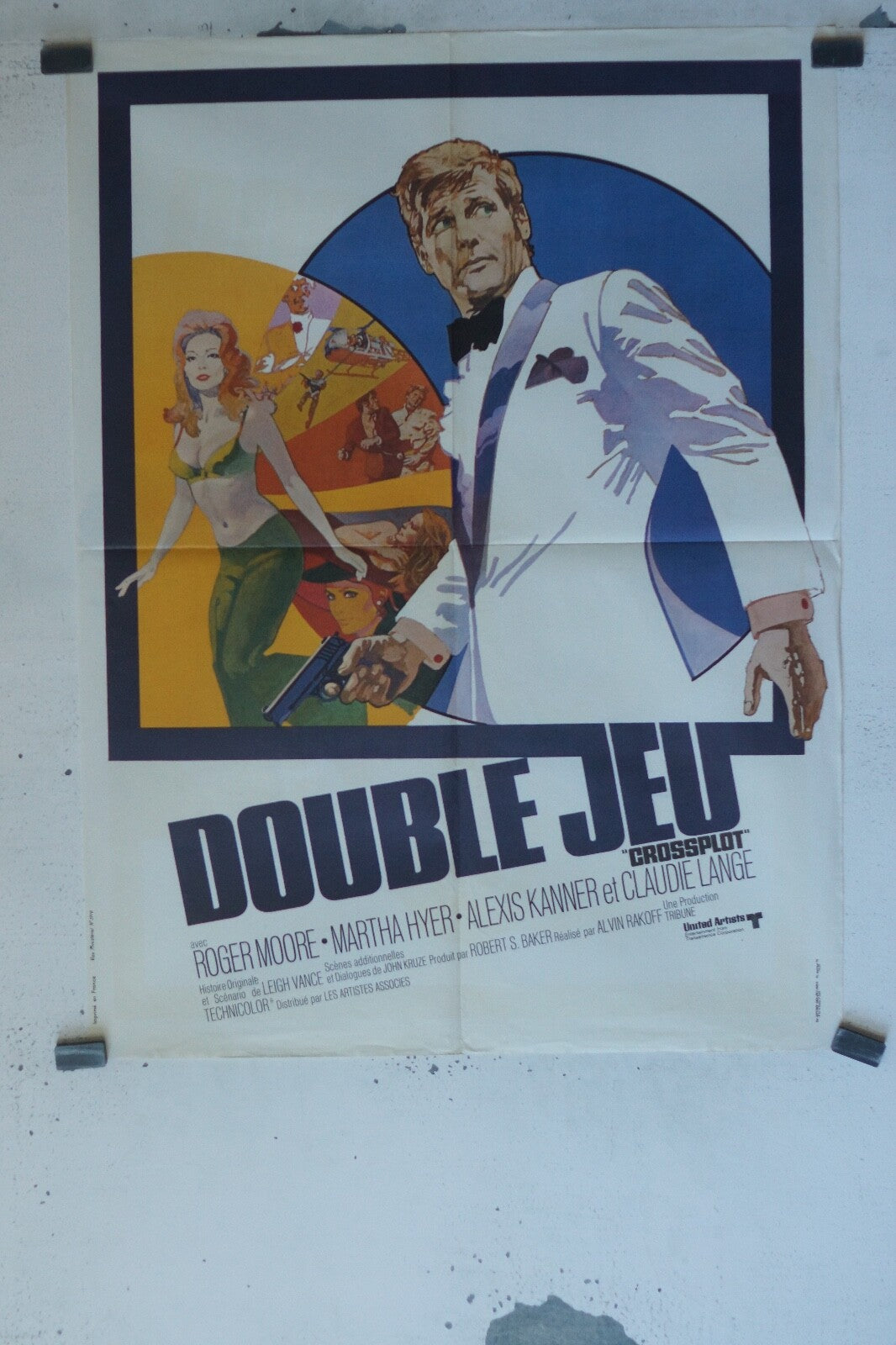 DOUBLE JEU MOVIE POSTER ORIGINAL (60X80) ROGER MOORE – MARTHA HYER