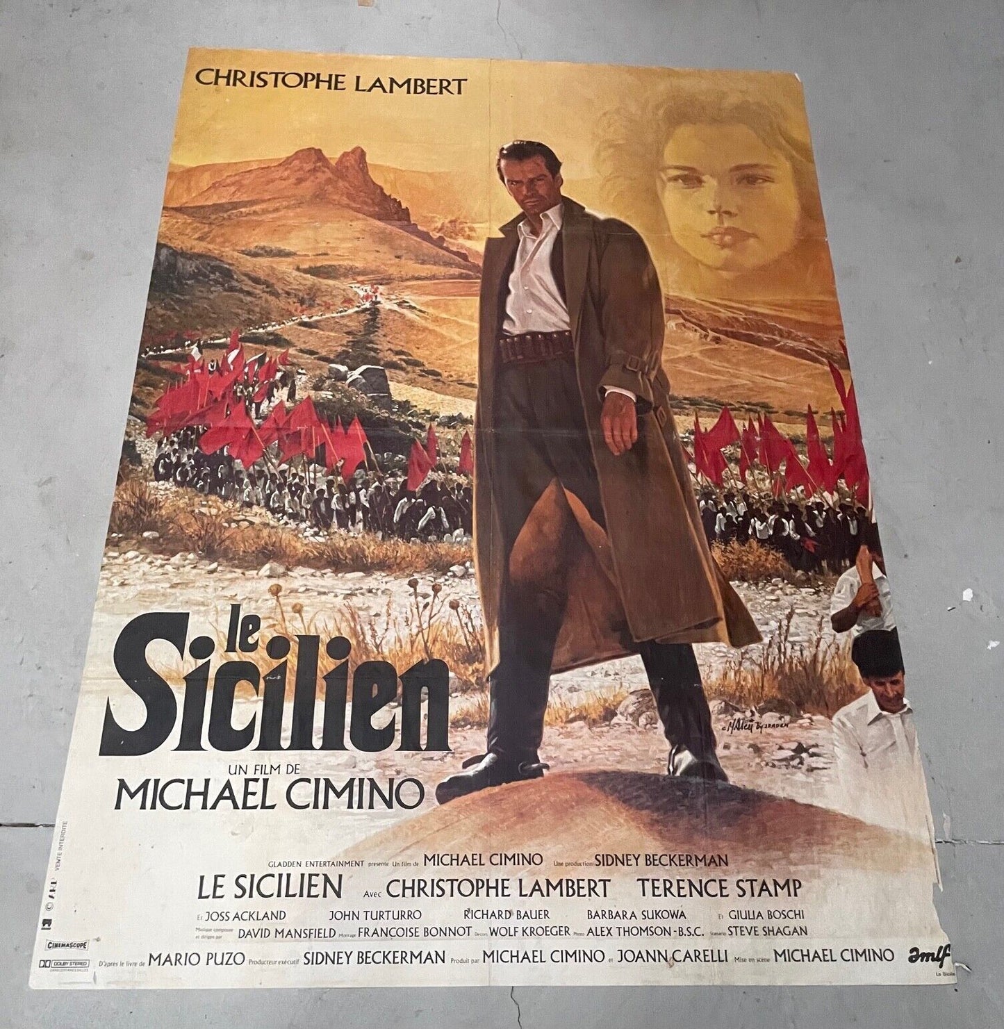 LE SICILIEN MOVIE POSTER ORIGINAL 120x160 CHRISTOPHE LAMBERT