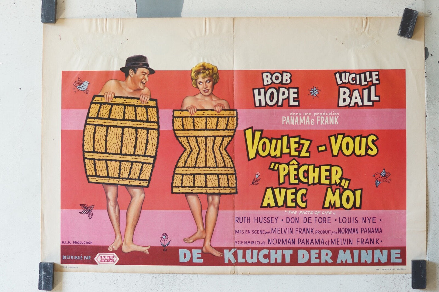 VOULEZ-VOUS « PECHER » AVEC MOI MOVIE POSTER ORIGINAL 55x36 Bob Hope , Lucille