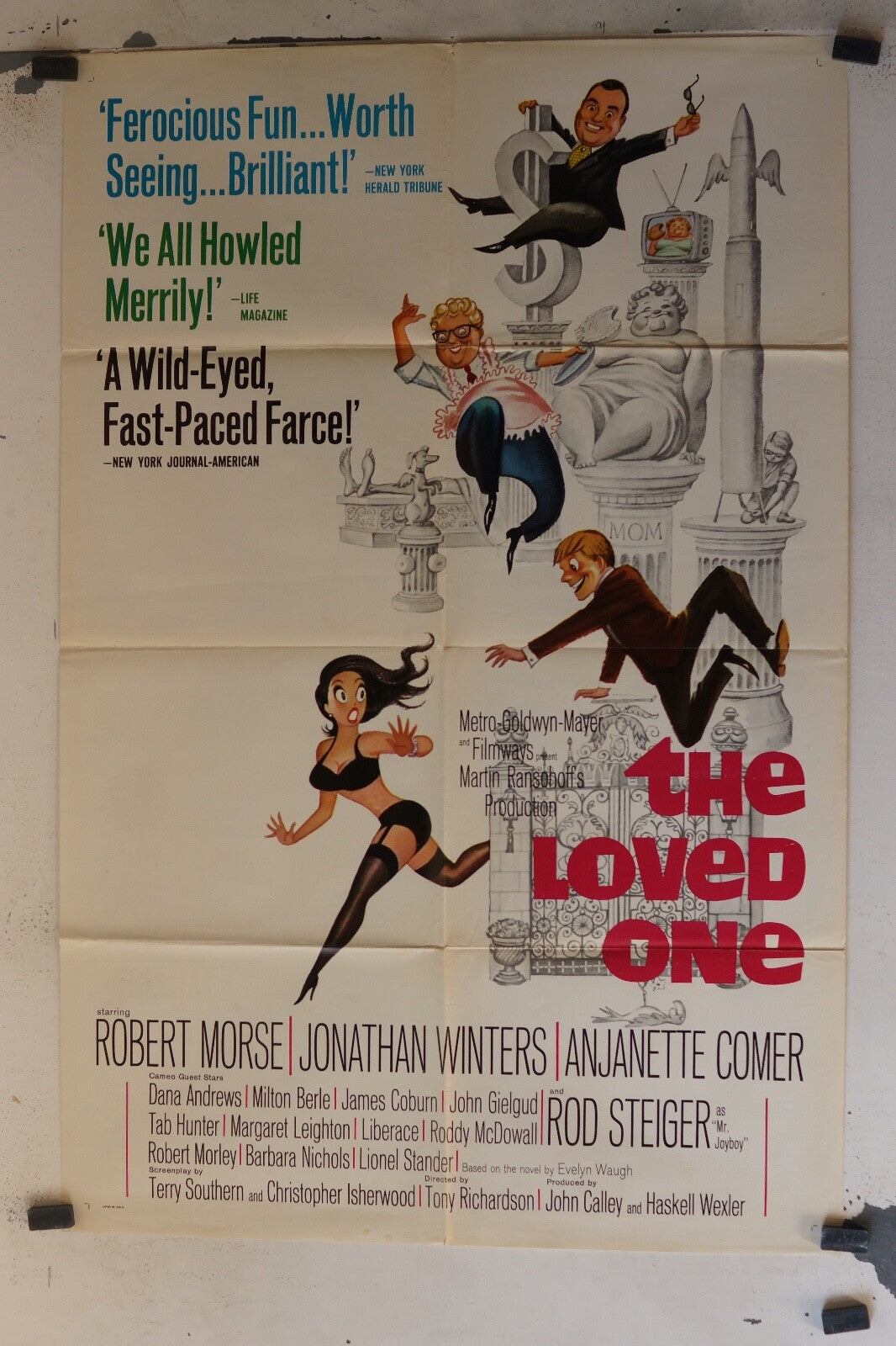 THE LOVED ONE (70X100) ORIGINAL MOVIE POSTER ROBERT MORSE, JONATHAN WINTERS,