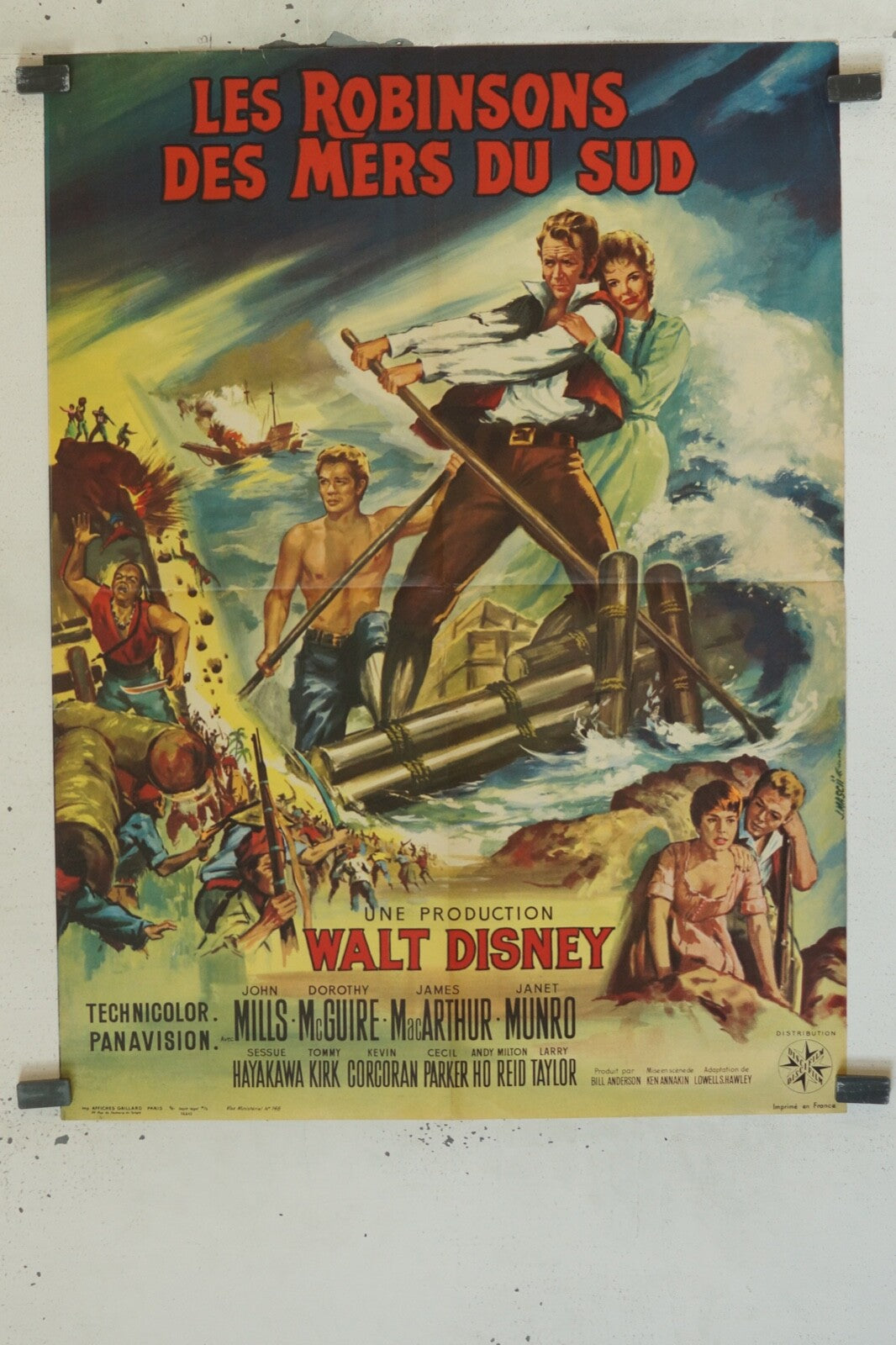 LES ROBINSONS DES MERS DU SUD MOVIE POSTER ORIGINAL (60X80) JOHN MILLS – DOROTHY