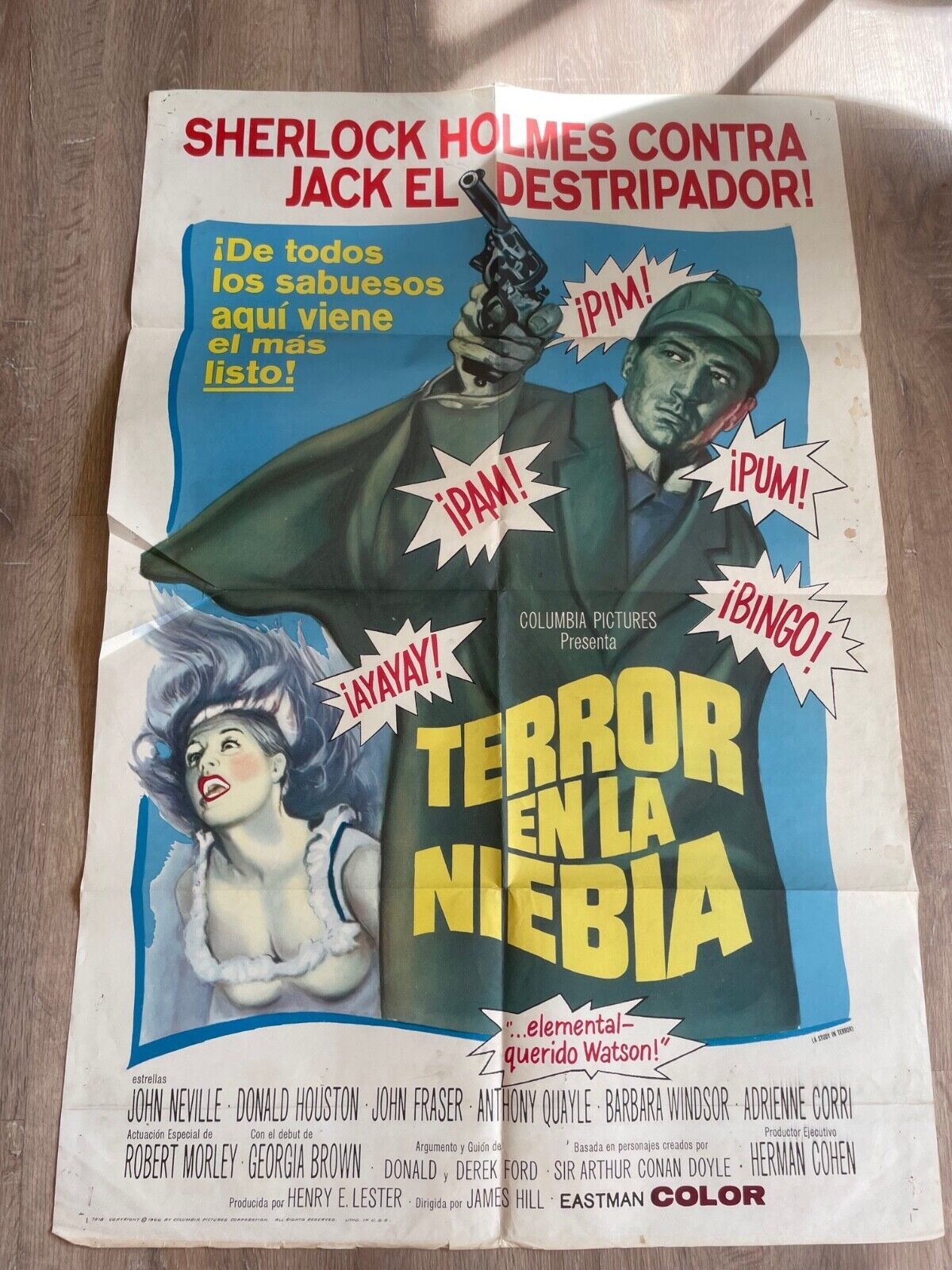 TERROR EN LA NIEBIA ORIGINAL VINTAGE (70X100) JOHN NEVILLE