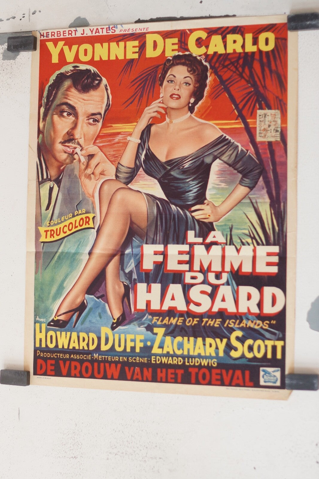 FEMME DU HASARD (LA) ORIGINAL (Belgium Version) 30x55 FLAME OF THE ISLANDS