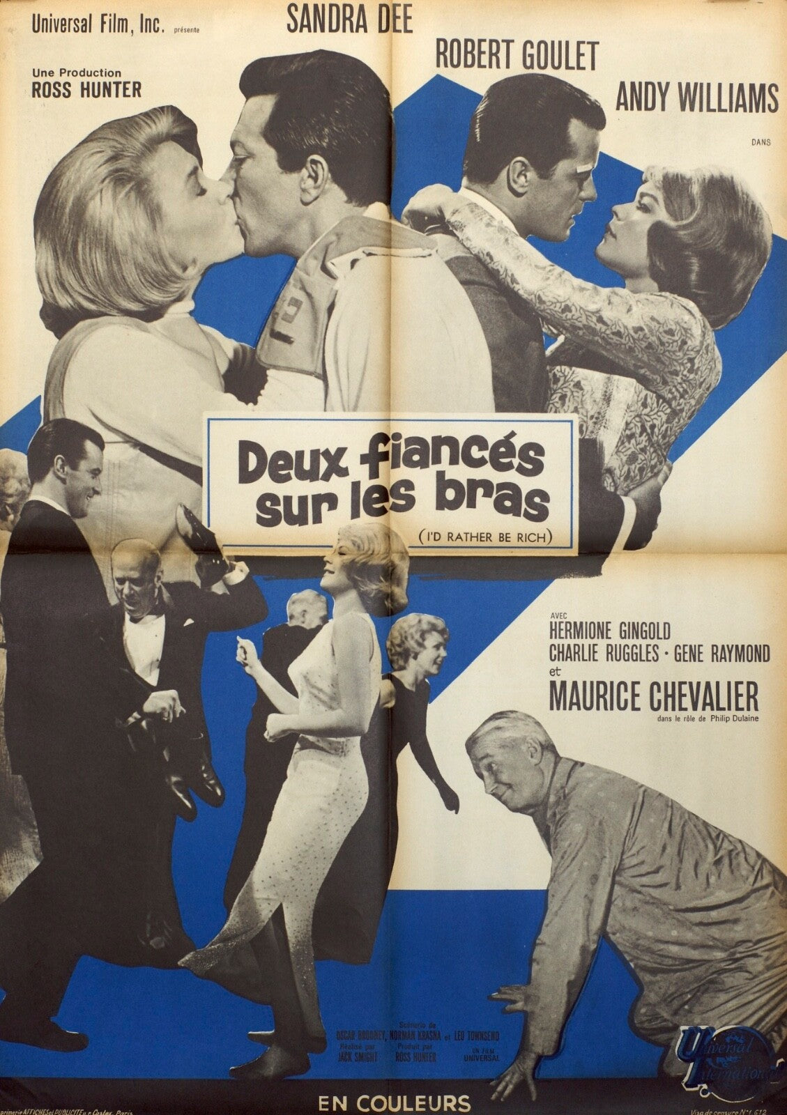 DEUX FIANCES SUR LES BRAS (French Version) Original Poster/ I’D RATHER BE RICH