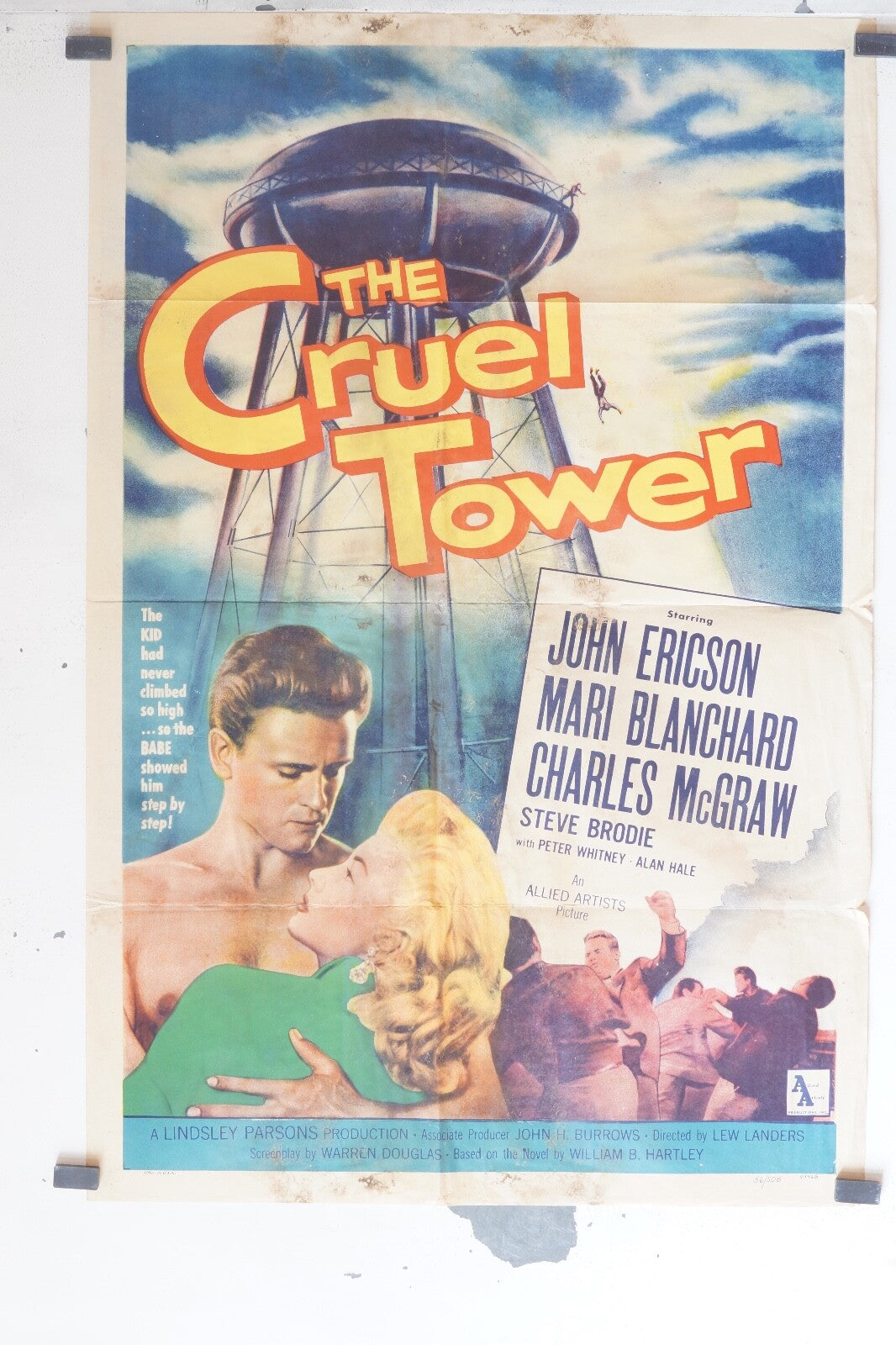 THE CRUEL TOWER POSTER ORIGINAL 69x103 Lew Landers, John Ericson