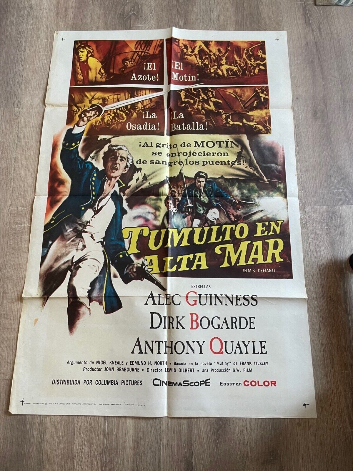 TUMULTO EN ALTA MAR MOVIE POSTER ORIGINAL VINTAGE (70X100) ALEC GUINNESS