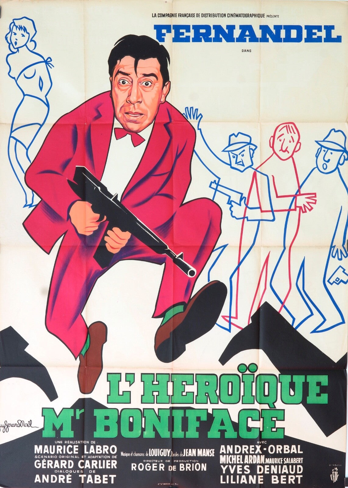 L’HÉROÏQUE MR BONIFACE MOVIE POSTER ORIGINAL (120x160) FERNANDEL
