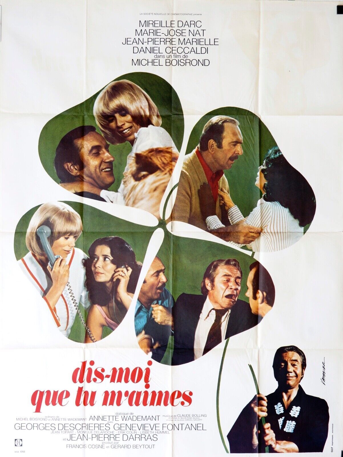 DIS-MOI QUE TU M’AIMES MOVIE POSTER ORIGINAL 120x160 MIREILLE DARC