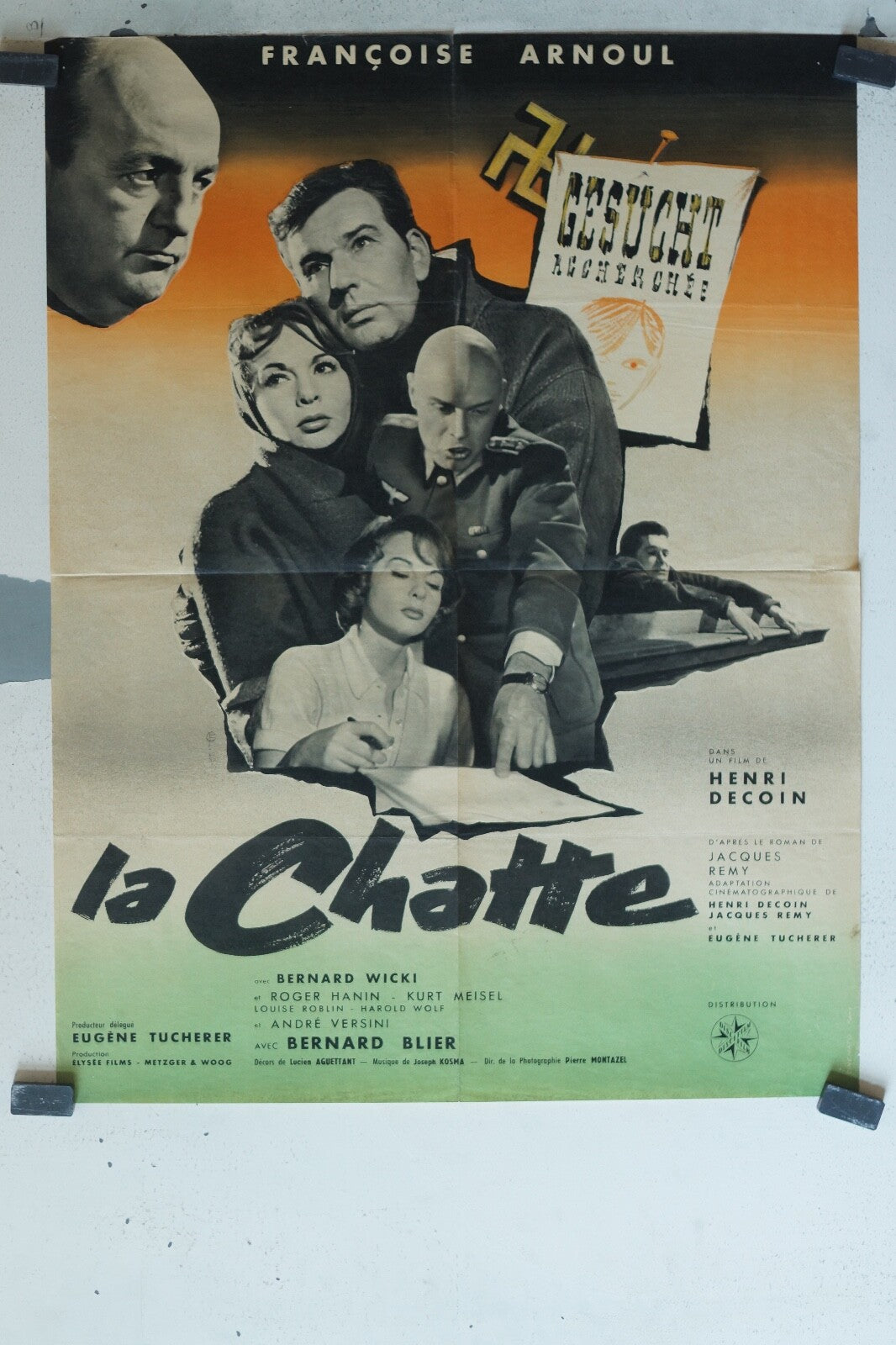 CHATTE (LA) MOVIE POSTER ORIGINAL 50x62 Bernard Blier , Roger Hanin