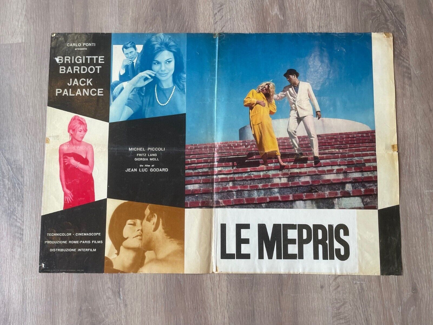 LE MÉPRIS, CONTEMPT, PHOTOS, BRIGITTE BARDOT, MOVIE POSTER ORIGINAL (50X70)