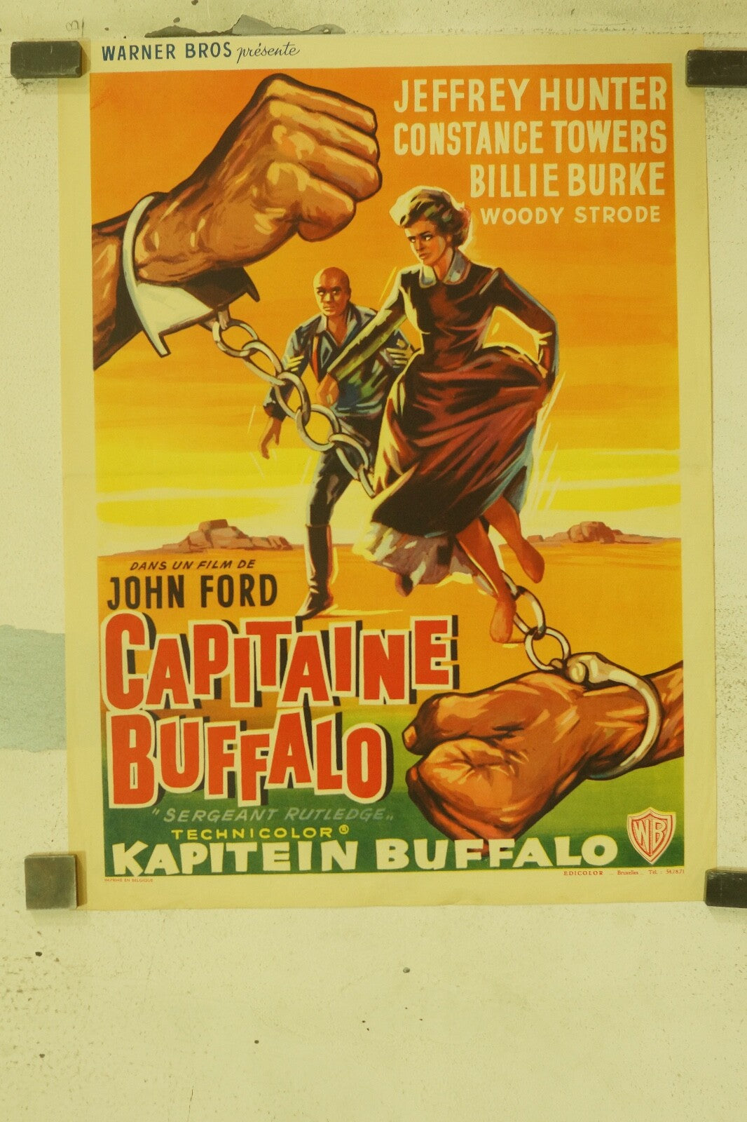 CAPITAINE BUFFALO ( (BELGIAN POSTER) ORIGINAL 49x37 JEFFREY HUNTER, CONSTANCCE