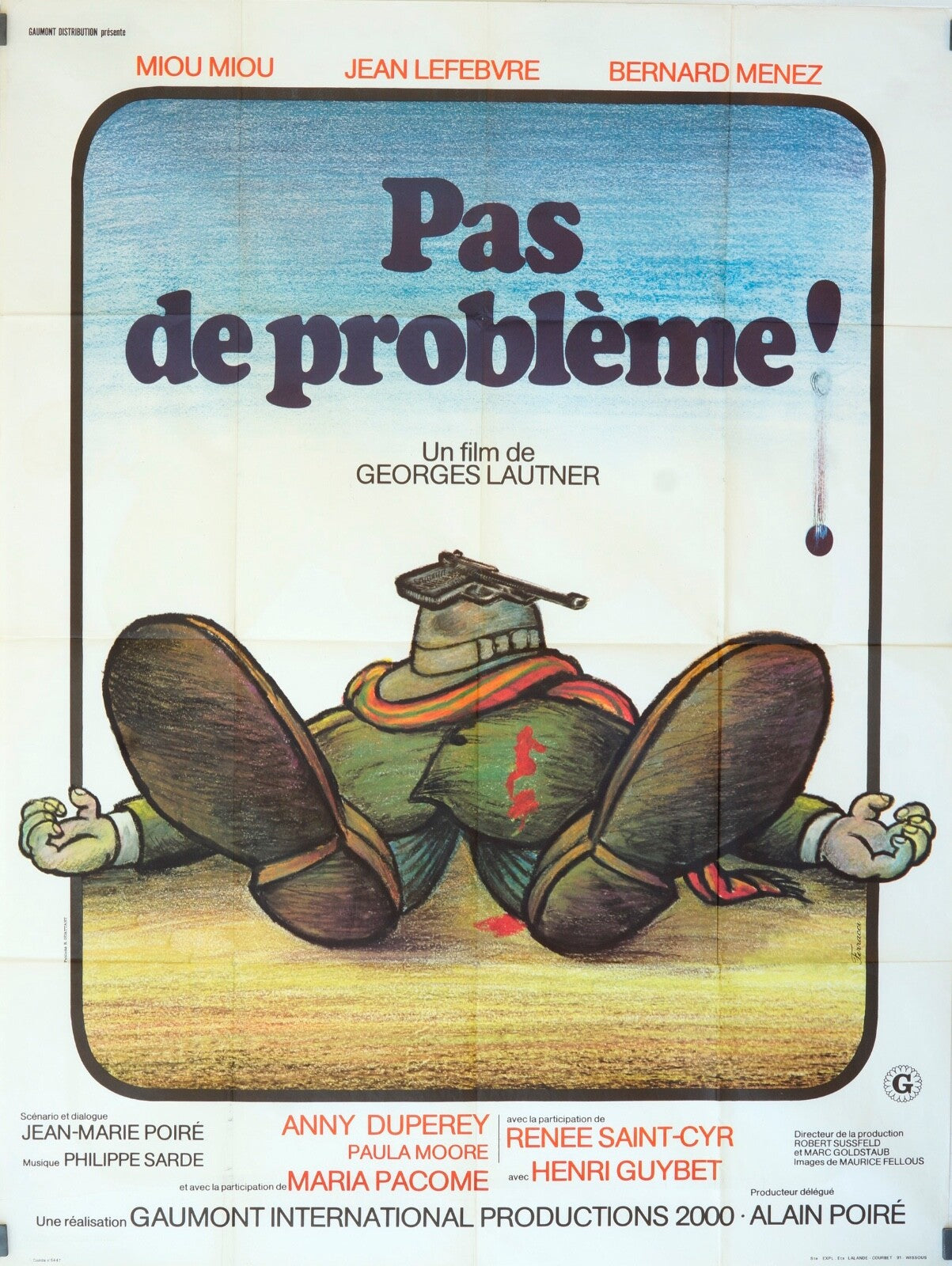 PAS DE PROBLÈME MOVIE POSTER ORIGINAL 120x160 MIOU MIOU