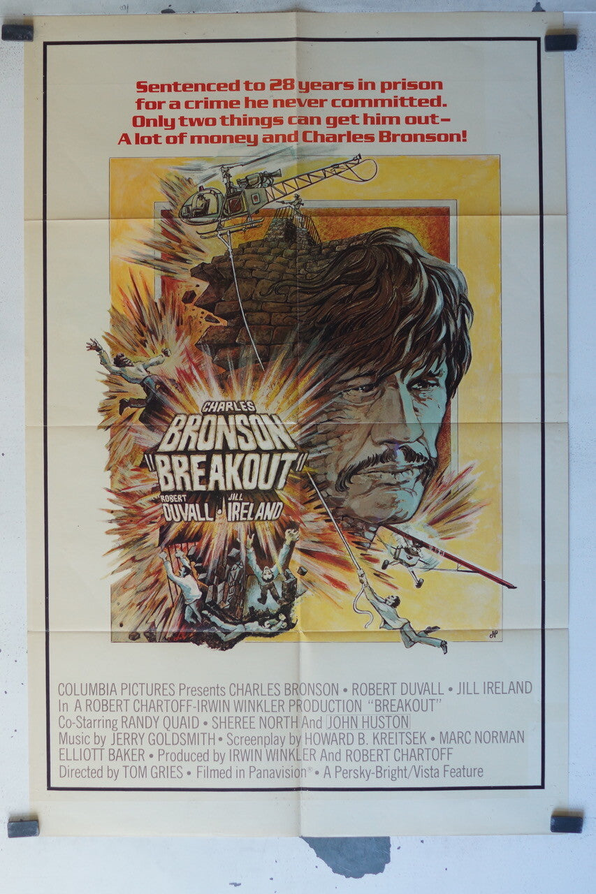 BREAKOUT MOVIE POSTER ORIGINAL 68x104 Robert Duvall , Jill Ireland ,