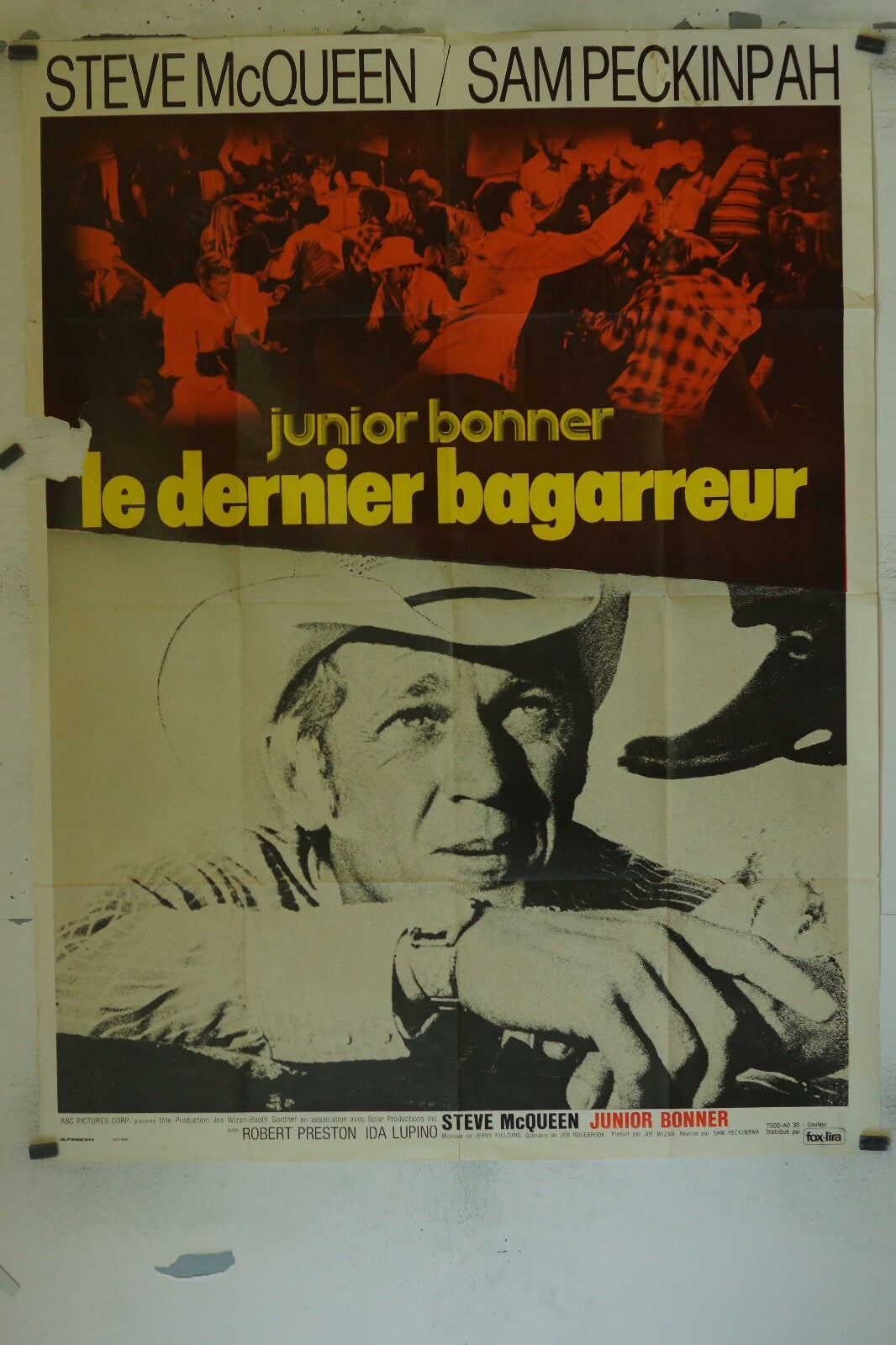 LE DERNIER BAGARREUR ORIGINAL 120x160 STEVE MCQUEEN – SAM PECKINPAH