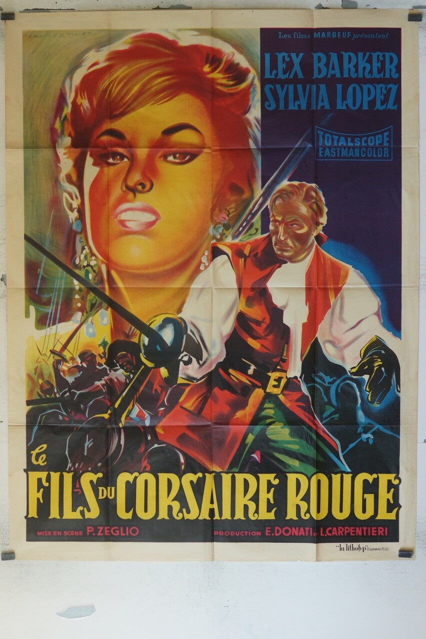 LE FILS DU CORSAIRE ROUGE 120x160 LEX BARKER, SYLVIA LOPEZ