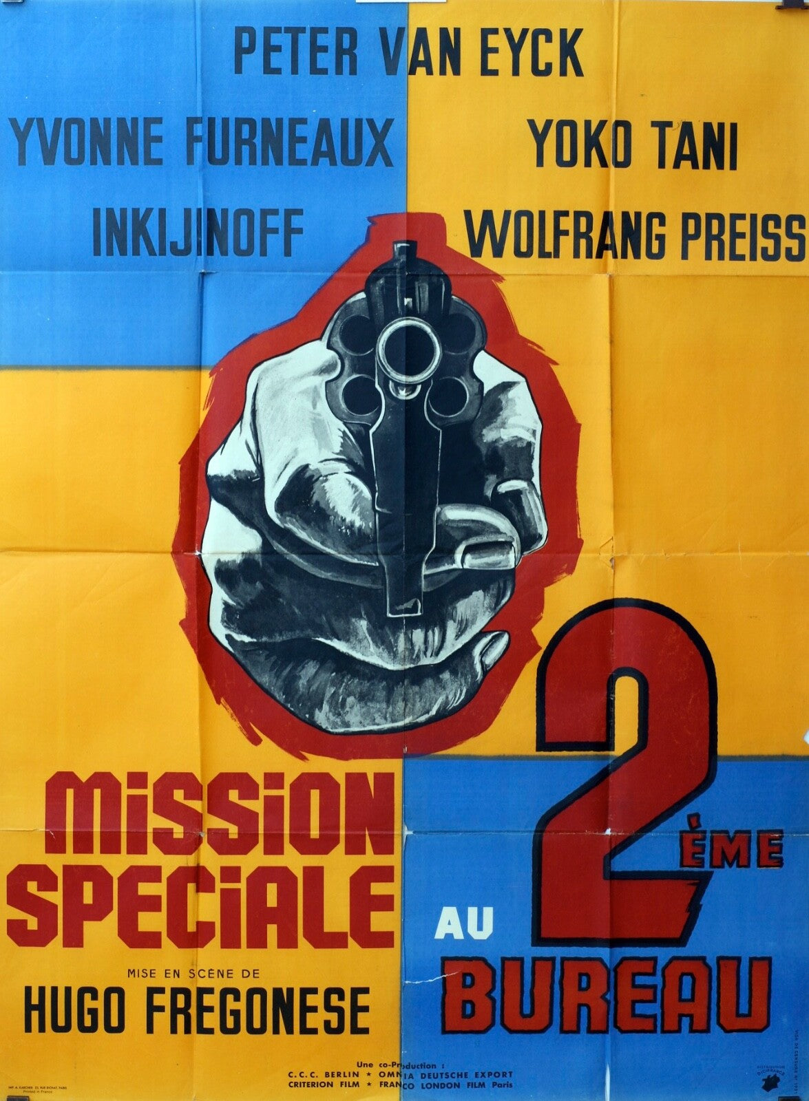MISSION SPÉCIALE AU 2 EME BUREAU MOVIE POSTER ORIGINAL 120x160 PETER VAN EYCK
