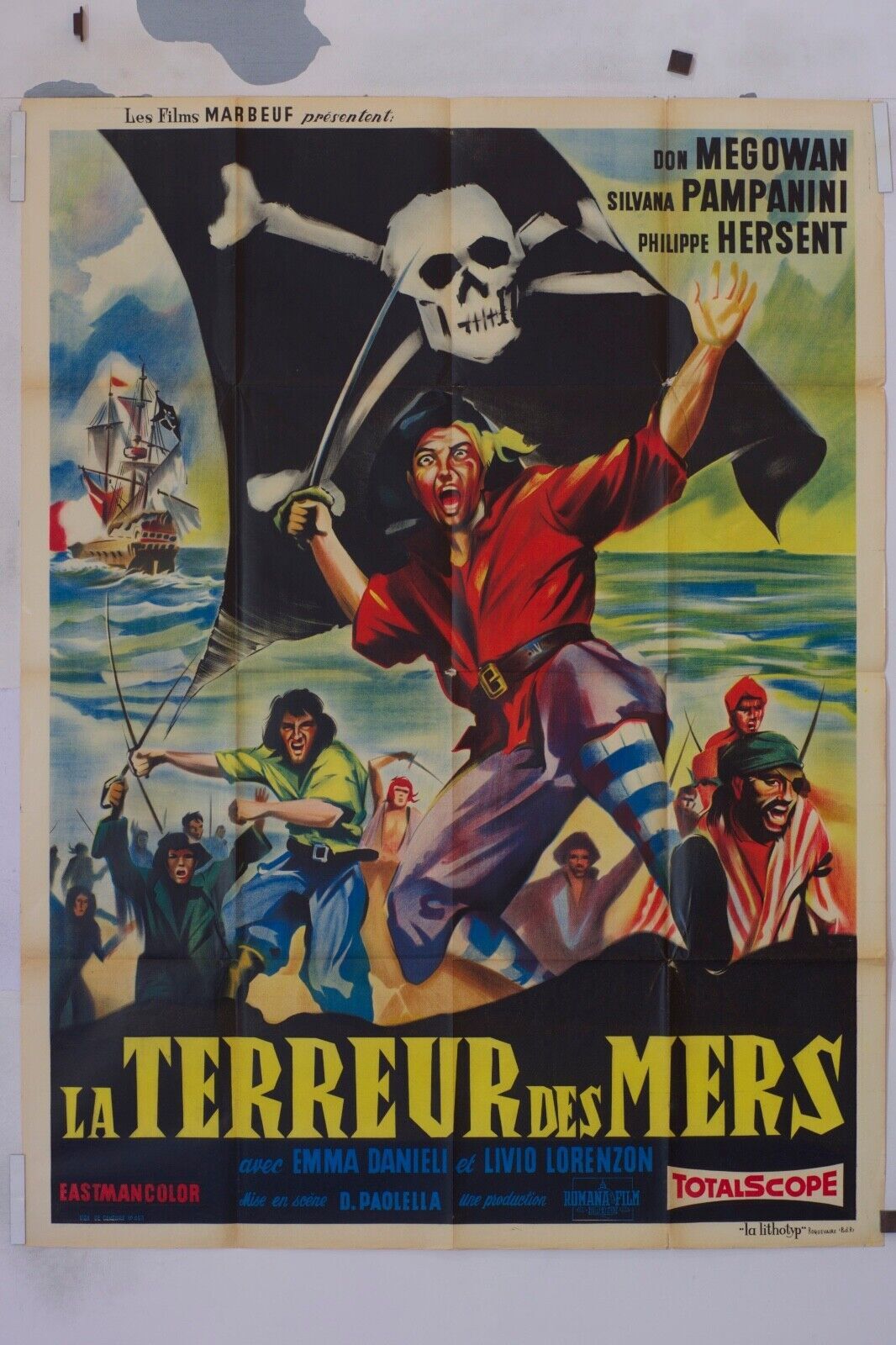 LA TERREUR DES MERS MOVIE POSTER ORIGINAL 120x160 DON MEGOWAN