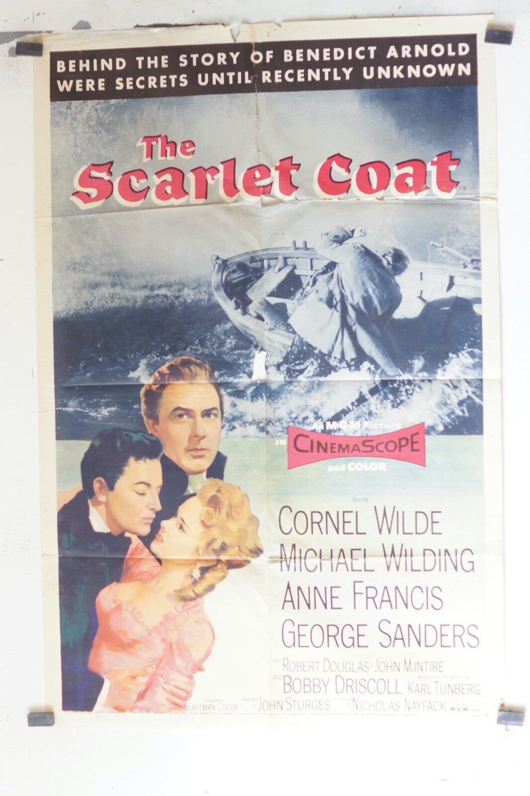 THE SCARLET COAT (1955) ORIGINAL MOVIE POSTER CORNEL WILDE – MICHAEL WILDING