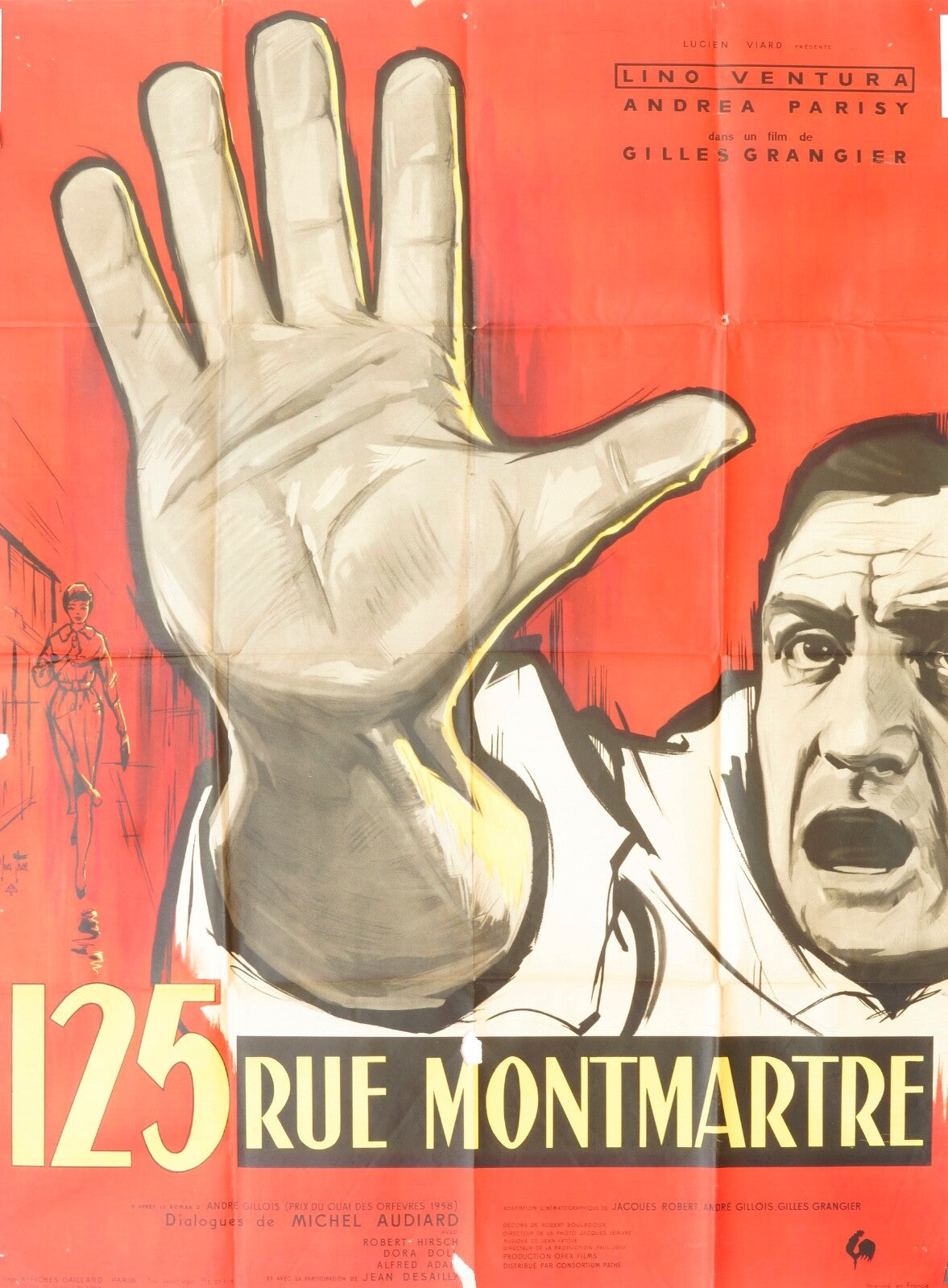125 RUE MONTMARTRE ORIGINAL MOVIE POSTER120x160 Lino Ventura