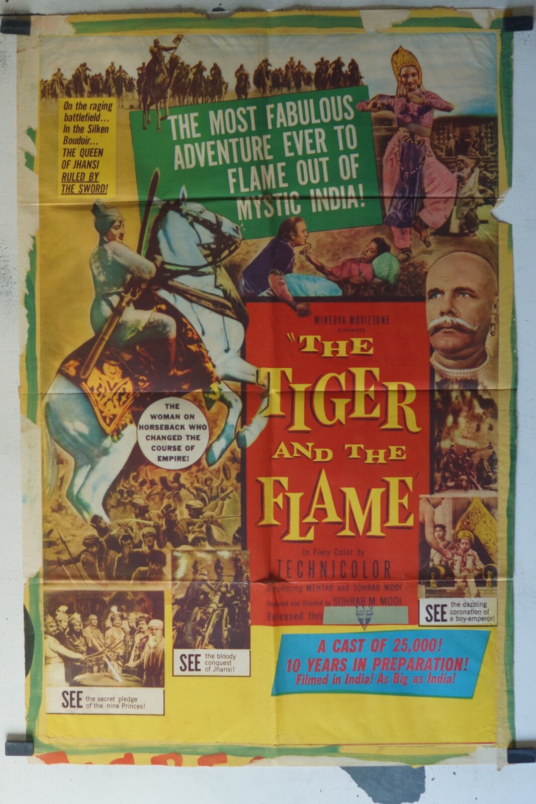 THE TIGER AND THE FLAME MOVIE POSTER 71x104 Mehtab , Mubarek , Ulhas
