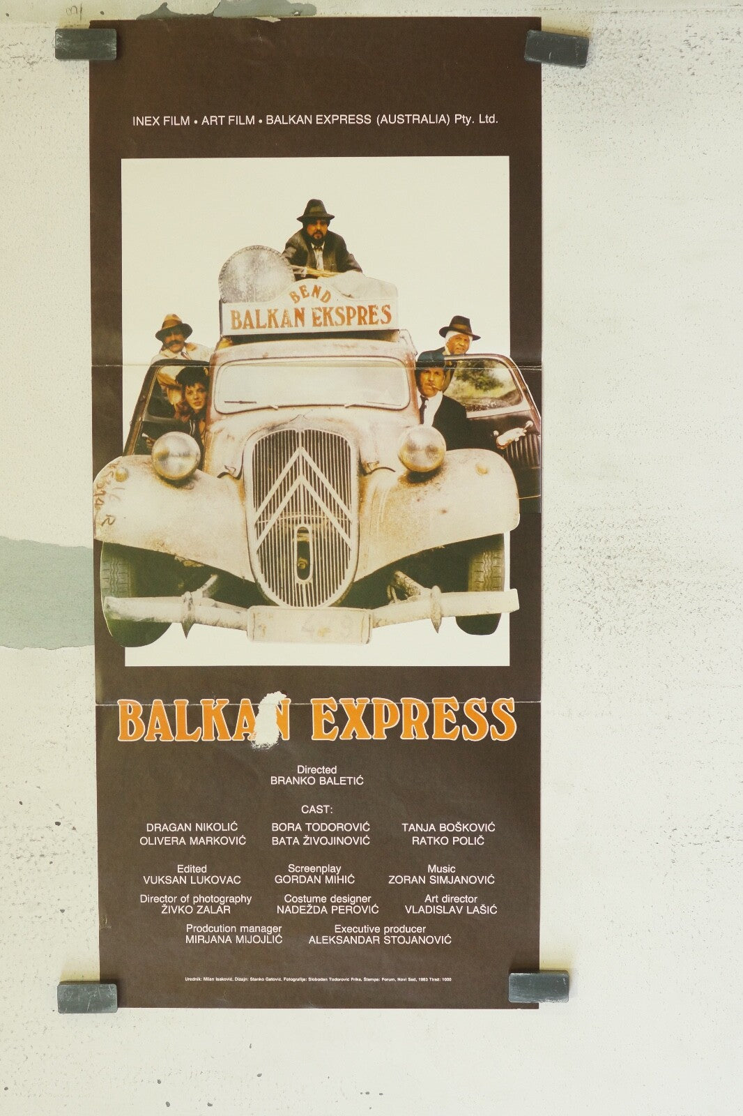 BALKAN EXPRESS MOVIE POSTER BLEGIAN MOVIE POSTER ORIGINAL 30x64 DRAGAN NIKOLIC