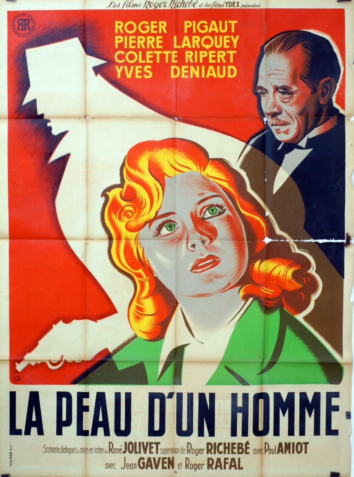 LA PEAU D’UN HOMME ORIGINAL MOVIE POSTER 120x160 ROGER PIGAUT
