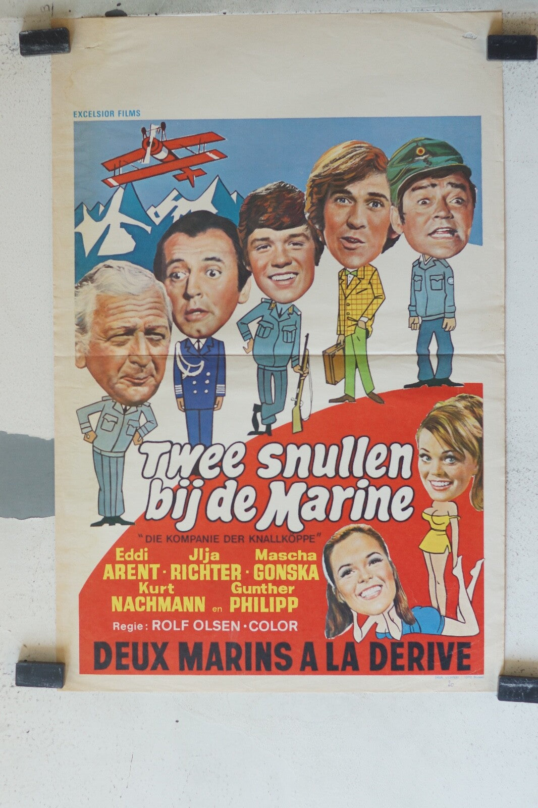 DEUX MARINS A LA DERIVE (POSTER ORIGINAL) 30X55 Eddi Arent , Kurt Nachmann