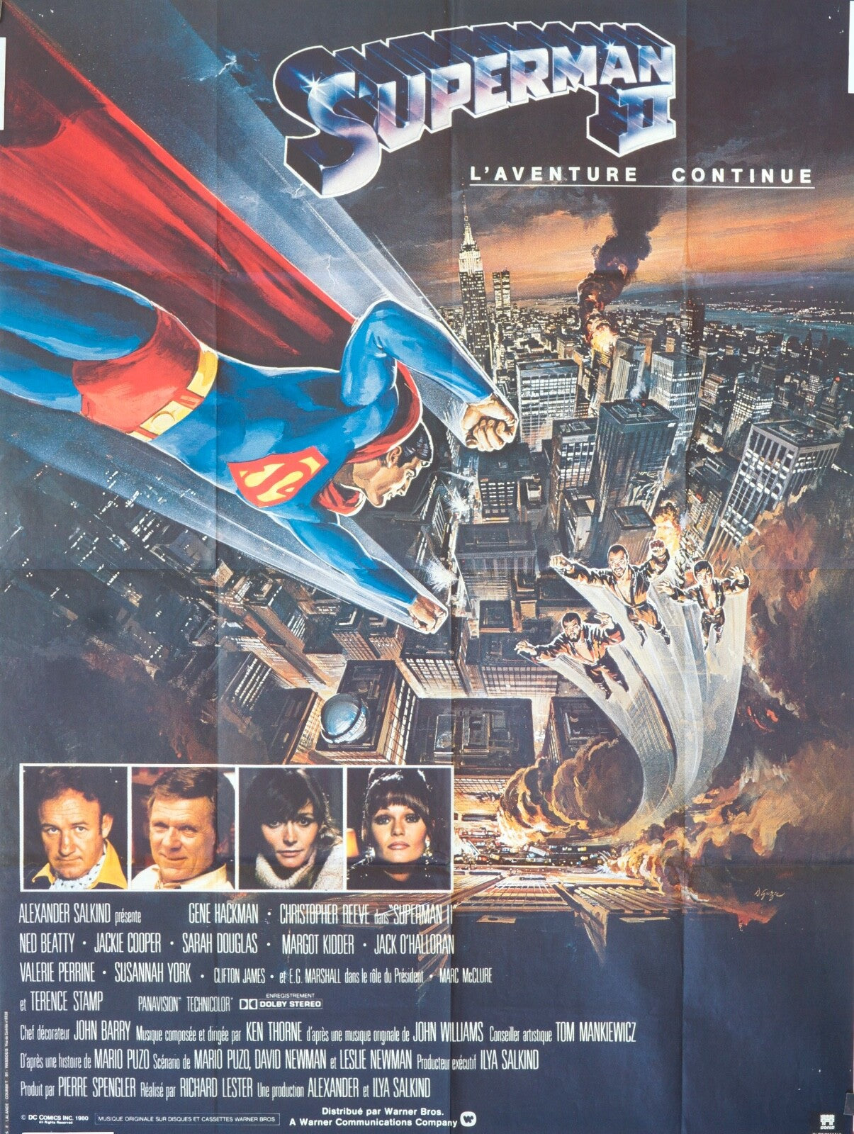 SUPERMAN II 120X160 ORIGINAL MOVIE POSTER Christopher Reeves