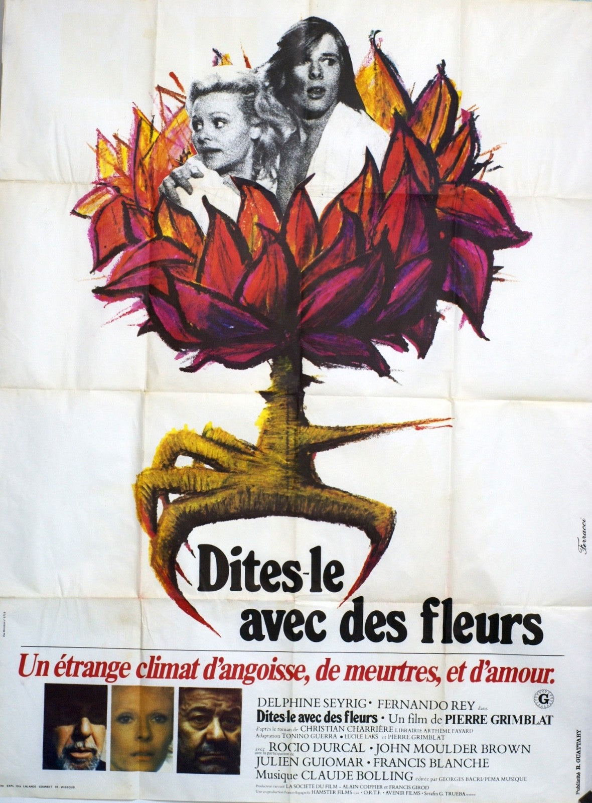 DITES-LE AVEC DES FLEURS DELPHINE SEYRIG MOVIE POSTER ORIGINAL 120x160