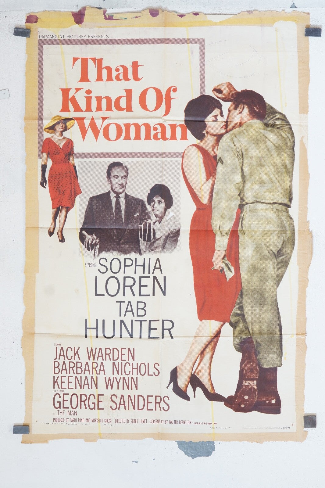 THAT KIND OF WOMAN MOVIE POSTER ORIGINAL (69x103), Sidney Lumet, Sophia Loren