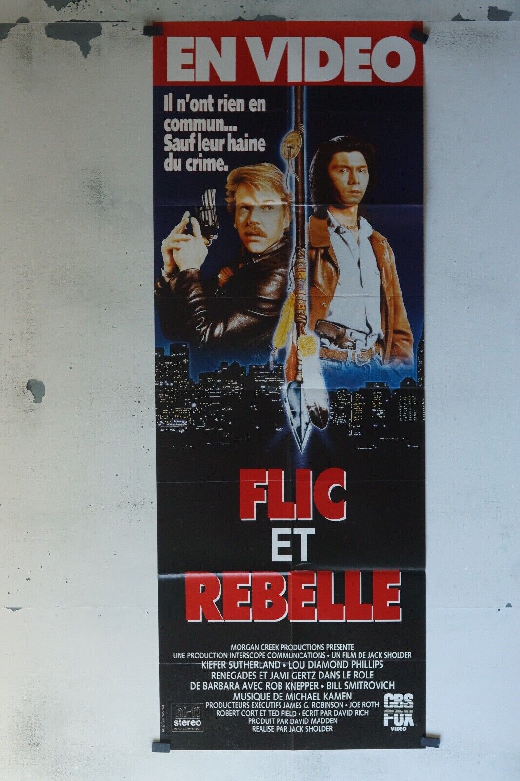 FLIC ET REBELLE POSTER ORIGINAL 60x160 KIEFER SUTHERLAND
