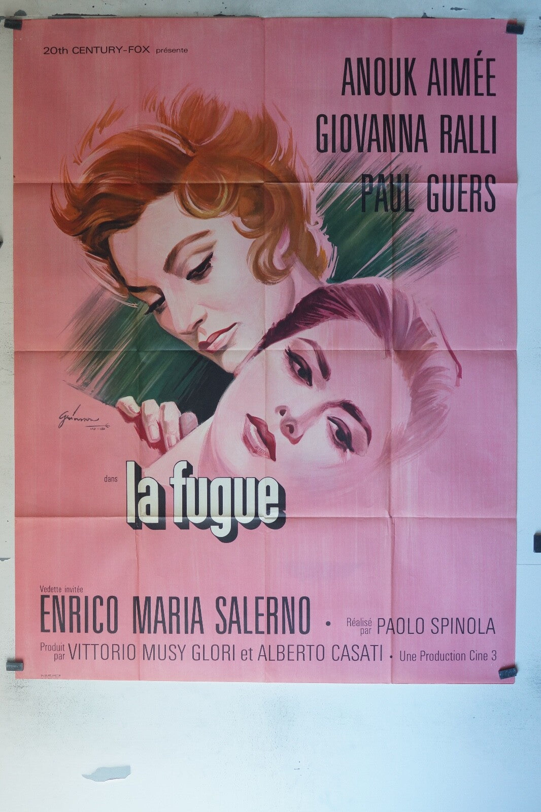 LA FUGUE (1964) ORIGINAL MOVIE POSTER 120x160 ANOUK AIMÉE – GIOVANNA RALLI