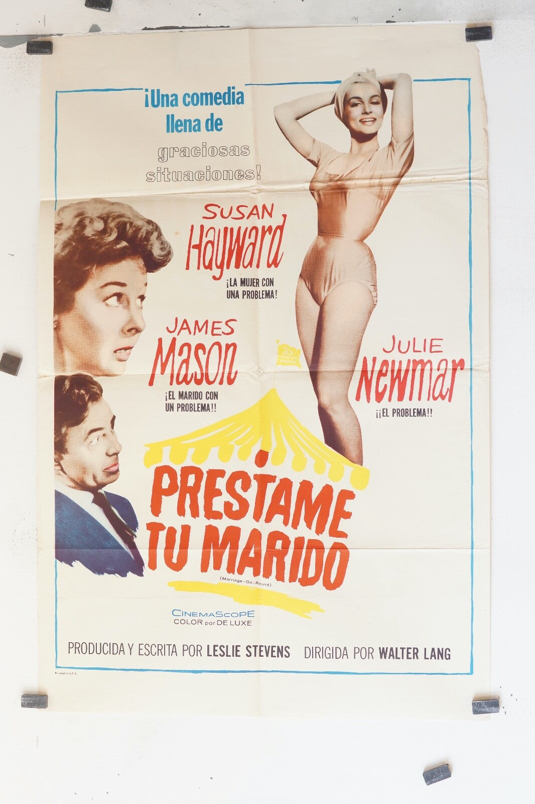 PRESTAME TU MARIDO (70X100), 1964 ORIGINAL MOVIE POSTER SUSAN HAYWARD, JULIE