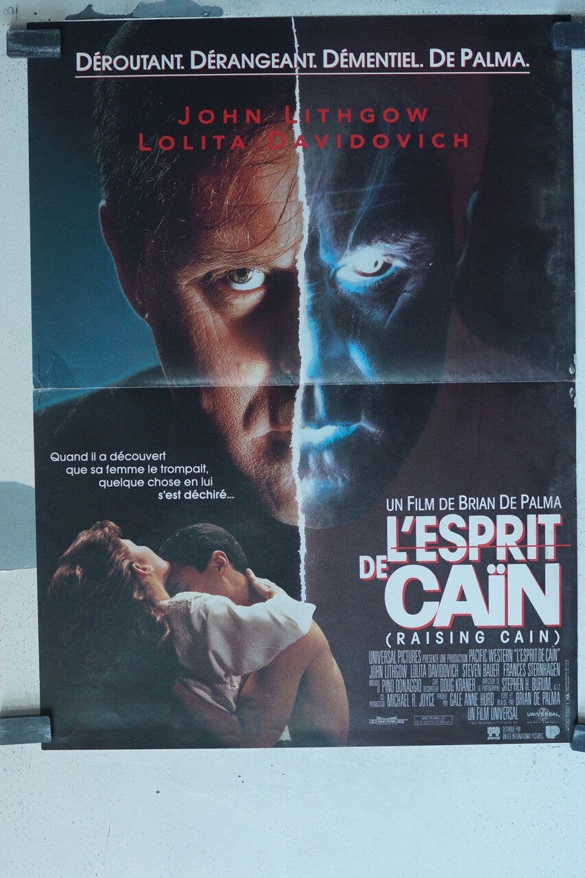 L’ESPRIT DE CAÏN MOVIE POSTER BELGIAN ORIGINAL 40x60 JOHN LITHGOW, LOLITA DAVIDO