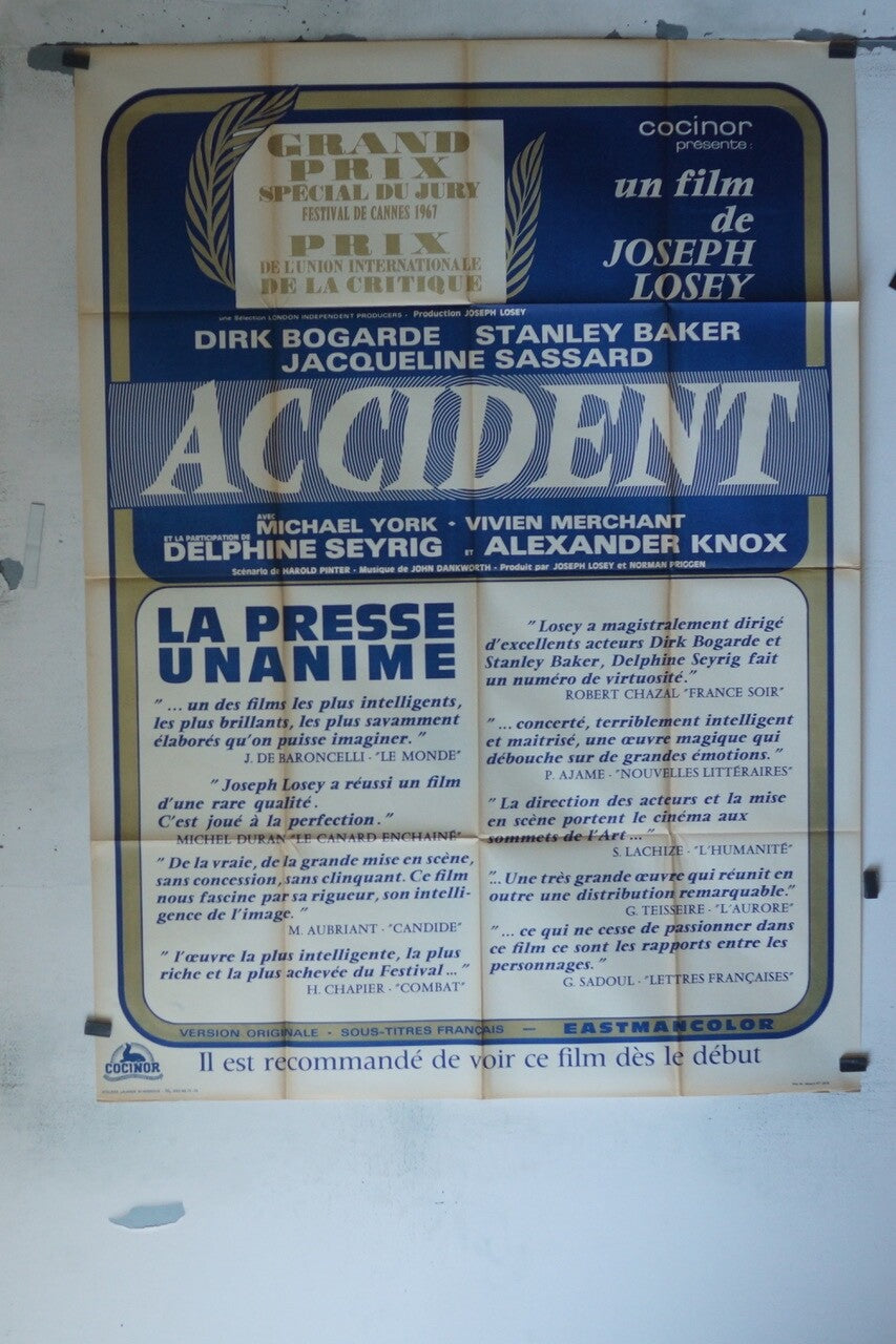 ACCIDENT MOVIE POSTER ORIGINAL 120x160 JOSEPH LOSEY