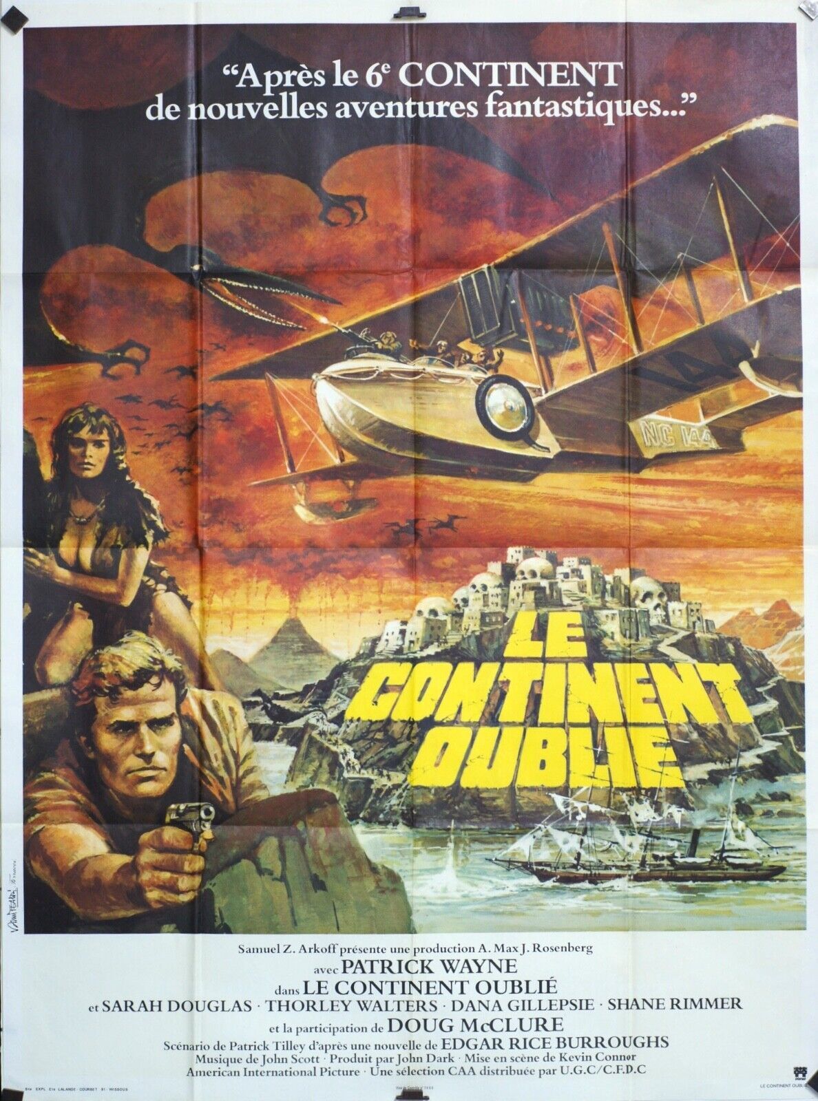 LE CONTINENT OUBLIÉ POSTER ORIGINAL 120x160 SARAH DOUGLAS