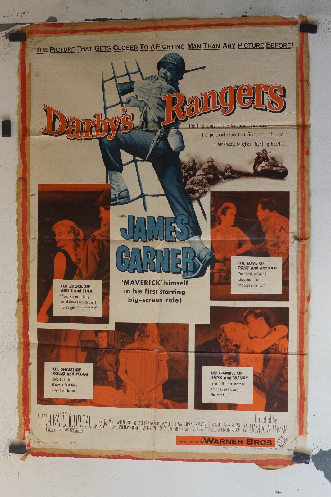 DARBY’S RANGERS (1958) ORIGINAL MOVIE POSTER 70x100 GUY TROSPER, JAMES J.ALTIERI