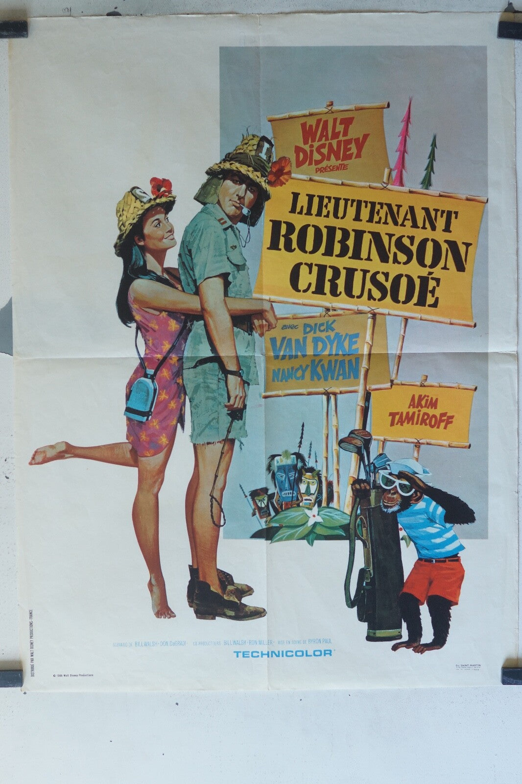LIEUTENANT ROBINSON CRUSOE MOVIE POSTER ORIGINAL (60X80) Dick Van Dyke