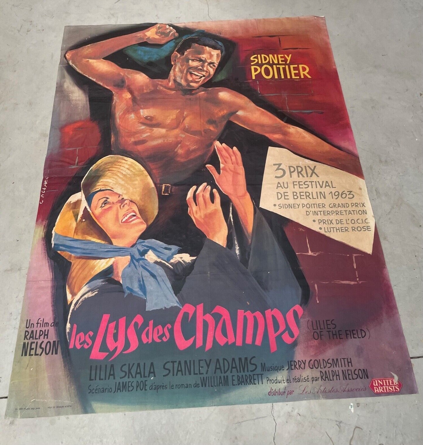 LES LYS DES CHAMPS MOVIE POSTER ORIGINAL (120x160) SIDNEY POITIER