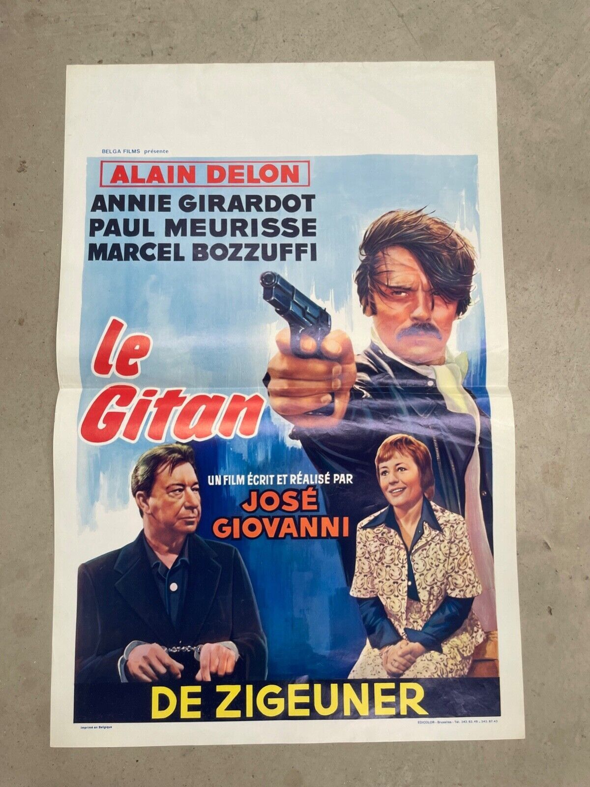 LE GITAN MOVIE POSTER ORIGINAL (55X37) ALAIN DELON