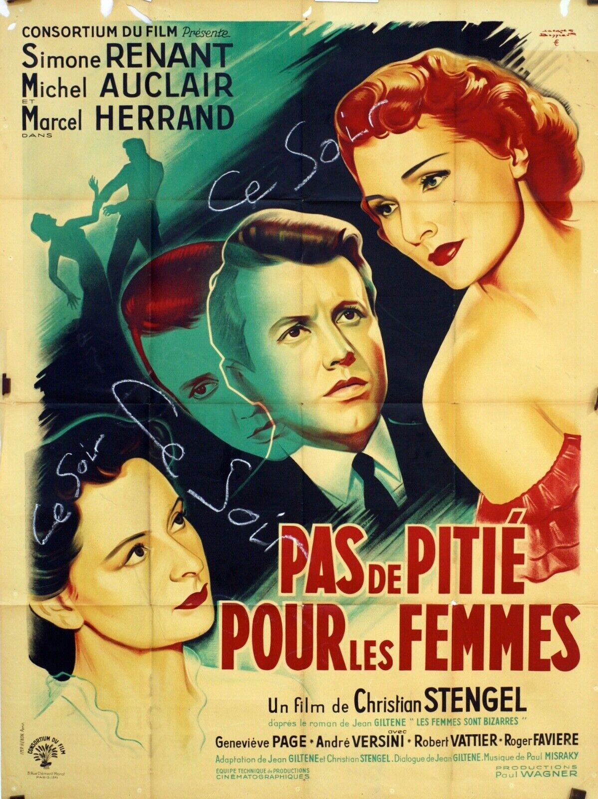 PAS DE PITIÉ POUR LES FEMMES MOVIE POSTER ORIGINAL 120x160 GENEVIÈVE PAGE