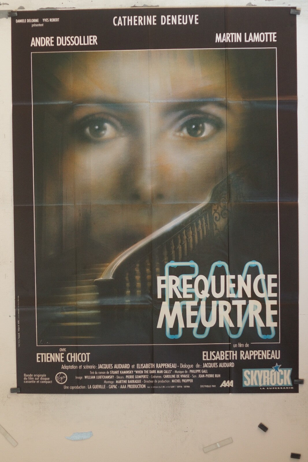 FRÉQUENCE MEURTRE POSTER ORIGINAL 120x160 CATHERINE DENEUVE – ANDRE DUSSOLIER