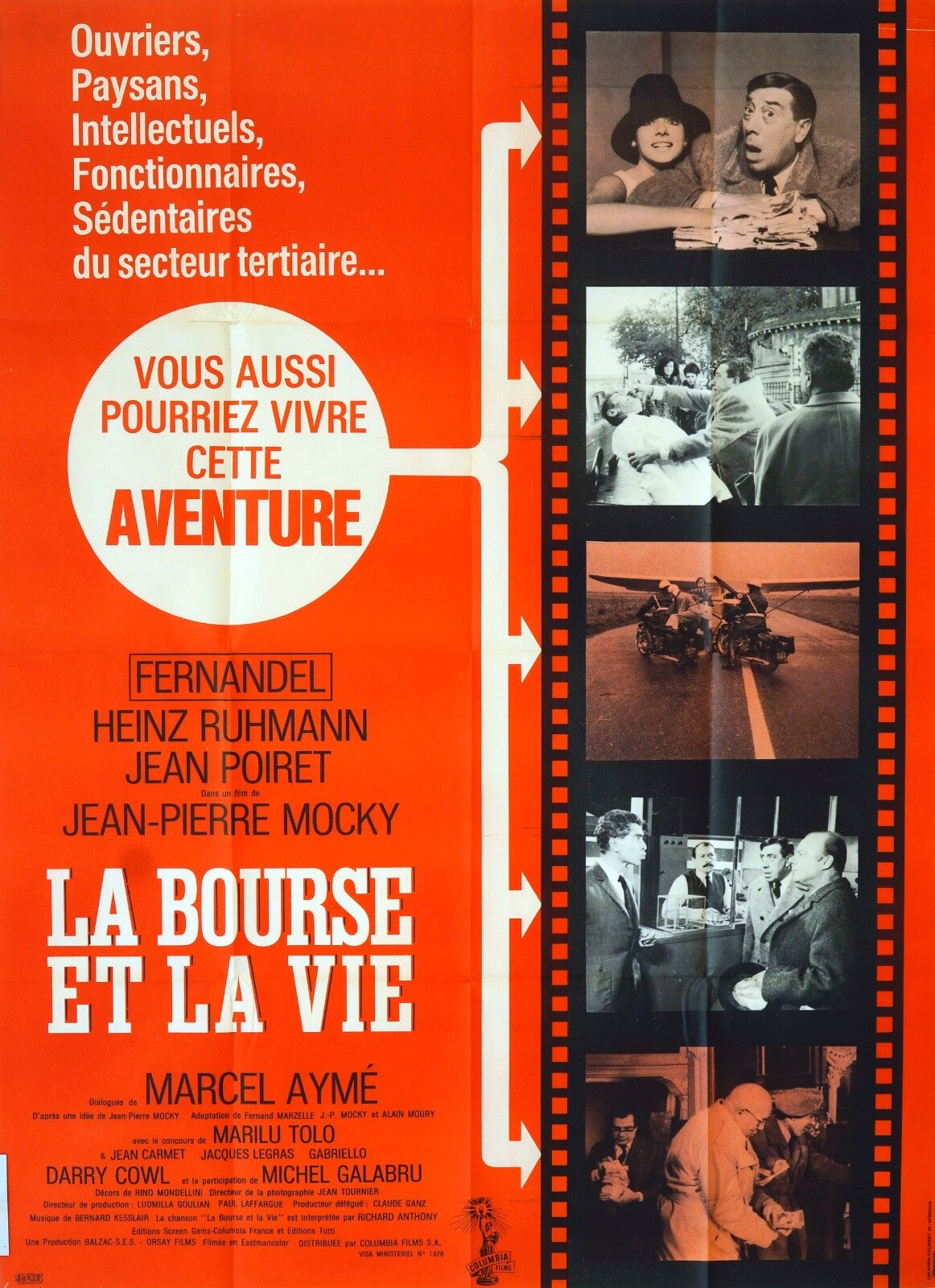 LA BOURSE ET LA VIE MOVIE POSTER ORIGINAL 120x160 FERNANDEL