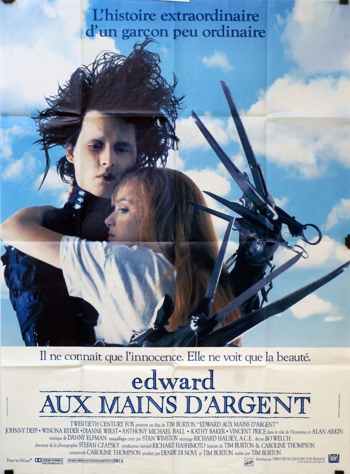 EDWARD AUX MAINS D’ARGENT Original Movie Poster 120X160 YAHOO SERIOUS