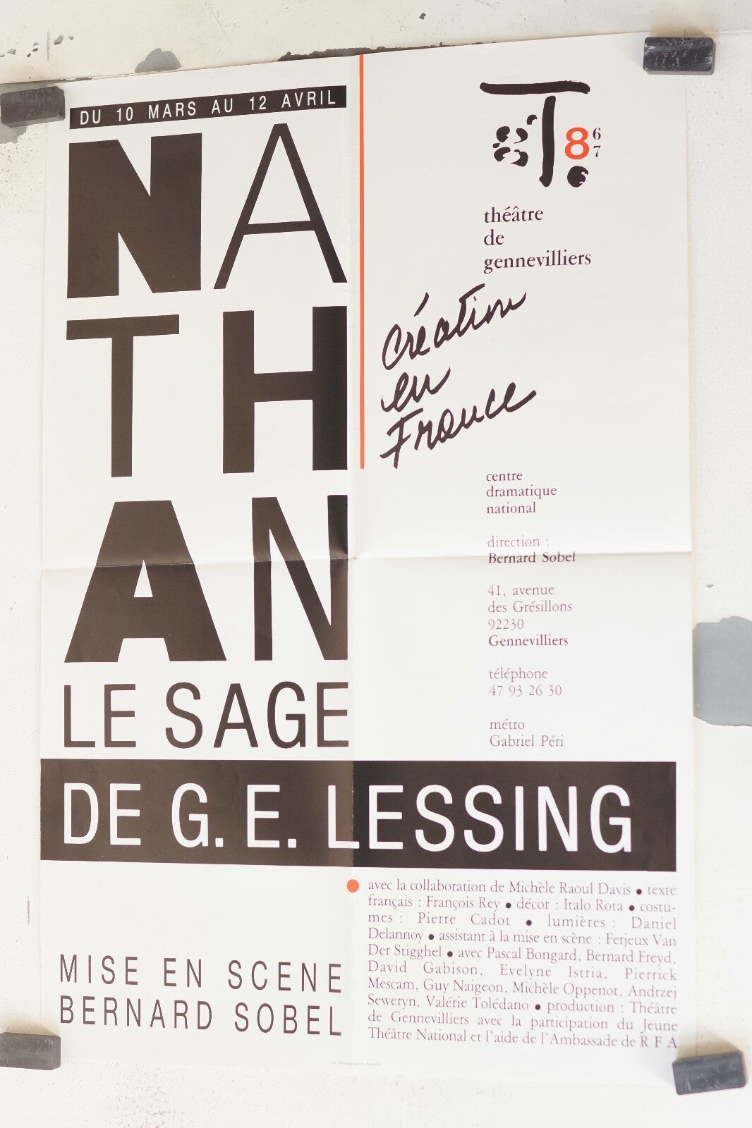 NATHAN LE SAGE MOVIE POSTER ORIGINAL 60x40 G.E. Lessing