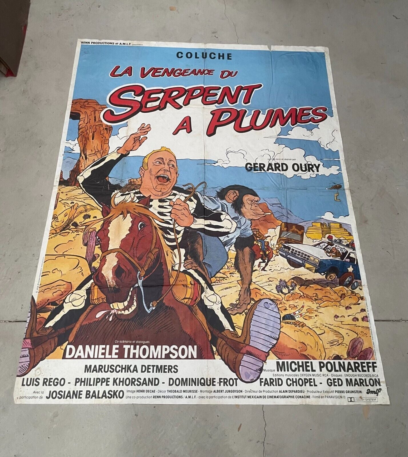 LA VENGEANCE DU SERPENT À PLUME movie poster ORIGINAL 120x160 COLUCHE